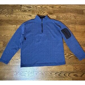 Orvis Men’s Half Zip Knit Pullover Sweater Size XL Blue